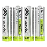 Pack 4 Pilas AA Recargables Macrotel 1000mha MW-800