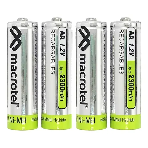 1_1740061340000 Pack 4 Pilas AA Recargables Macrotel 1000mha MW-800 - Imagen 1
