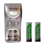 Cargador de Pilas Macrotel + 2 Pilas AA de 2500mah