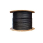 Cable de red exterior Cat6, 23 AWG, CCA, 4x2x0,52mm, doble chaqueta de PVC + PE, carrete de 305 mts