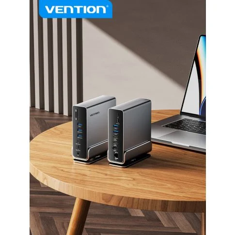 1_1742495122000 Vention-estación de acoplamiento para MacBook Pro M1 M2, 15 en 1, Gen2 USB C HUB Dual 4K @ 60Hz, compatible con HDMI, DP, USB 3,0 con adaptador de corriente - Imagen 1