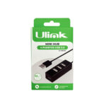 Mini HUB USB 2.0 4 puertos con cable de 80 cm