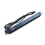 PDU 12 salidas 10A 220V con interruptor 3m - Voltaje: 220-250VAC 50/60Hz