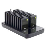 Sist. de llamados clientes en espera, 20 dispositivos pagger, Base de recarga, Antena, Fuente de poder