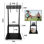Soporte Tv Rack Movil Con Ruedas 32 A 55 Base Pedestal Stand Color Negro