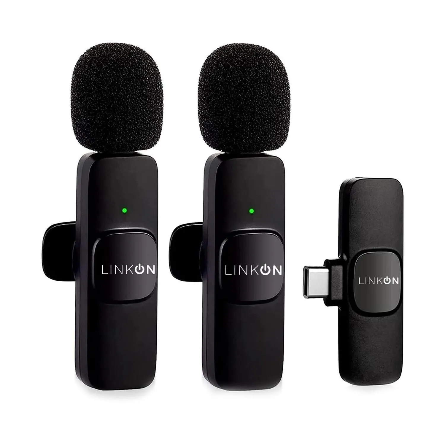 1_1752780019000 Microfono Solapa Inalambrico Linkon , Negro, Entrada USB C - Imagen 1