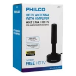 Antena Hdtv Con Amplificador De Señal Philco Negro cable 5 metros