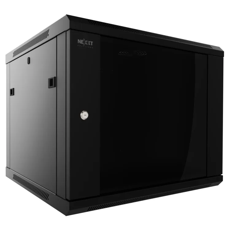 1_1754947936000 Gabinete Rack de Servidores Nexxt de 12U para montaje en pared, hasta 60kg. Color Negro - Imagen 1
