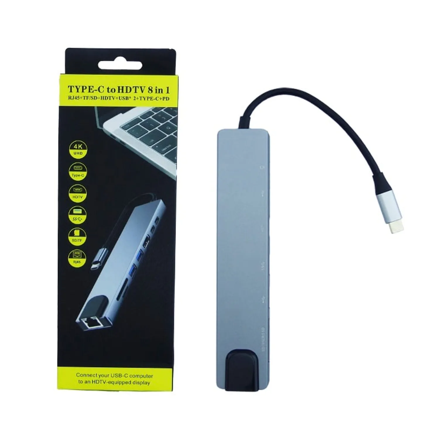 1_1755548821000 HUB Adaptador USB A Tipo C HDMI LAN SD 8 en 1 - Imagen 1