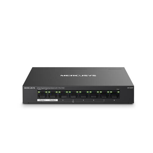 1_1757429086000 Switch Mercusys - 8 Puertos Gigabit, 7 Puertos PoE+, Plug and Play - Imagen 1
