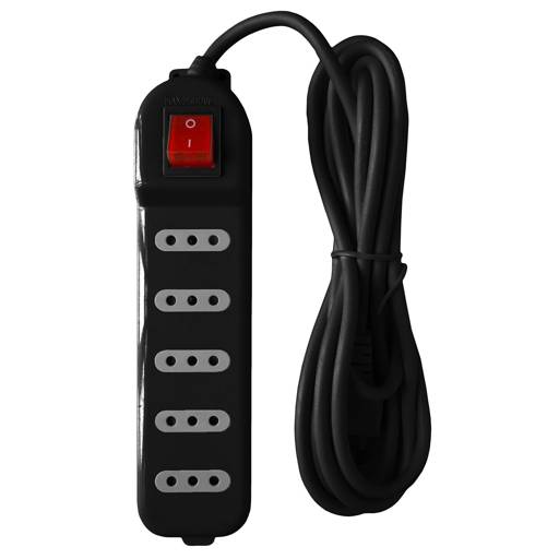 1_1759846972000 Alargador Zapatilla 5mts Switch Macrotel 5 Posiciones Negro - Imagen 1