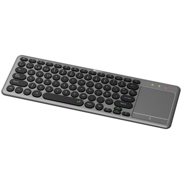 1_1762445929000 Teclado TouchPad Inalámbrico KlipX, Ultra delgado Dual 2.4GHz/Bt5.0 color gris - Imagen 1