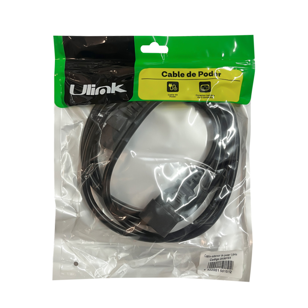 1_1771443522000 Cable Extensión de Poder C13 A C14 de 1,8 m – 0,75 mm UPS - Imagen 1