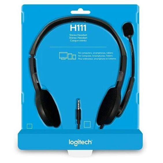 1_1775763529000 Audífonos On-Ear - Logitech H111 (Video Conferencia) - 3.5mm - Black - Imagen 1