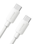 Cable cargador y sincronizador USB C - C 60W color blanco PVC 1mt/