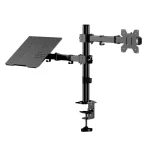 Soporte Doble KOLKE de Escritorio para Monitor de 17" a 32" y Notebook de 10” a 15.6”